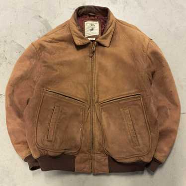 ジャケット・アウター OLD BANANA REPUBLIC LEATHER BROWN 90s XL vtg 80s 90s BANANA REPUBLIC full zip soft brown leather dad