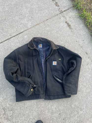 【希少】USA製 Carhartt Detroit jacket J01 BLK Carhartt J01 BLK Black Detroit Blanket Lined Jacket Size 50