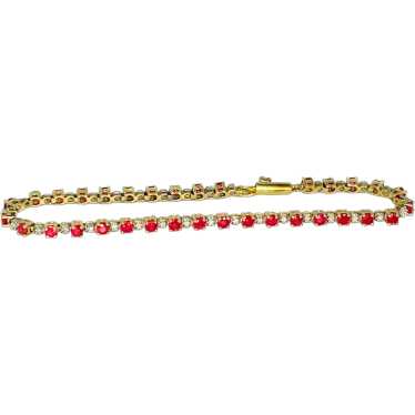 Gorgeous OOAK Unheated Bright Red Ruby Diamond 14… - image 1