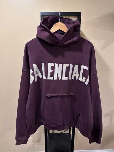 BALENCIAGA 24SS TAPEタイプロゴ ダメージポケット フーディ BALENCIAGA バレンシアガ 24SS NEW TAPE TYPE HOODIE BLACK SIZE
