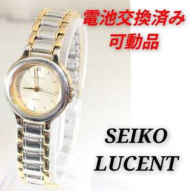 2041【希少　美品　新品電池】 SEIKO LUCENT 腕時計　男女兼用 未使用 SEIKO LUCENT クォーツ 電池交換済 純正革ベルト 腕時計
