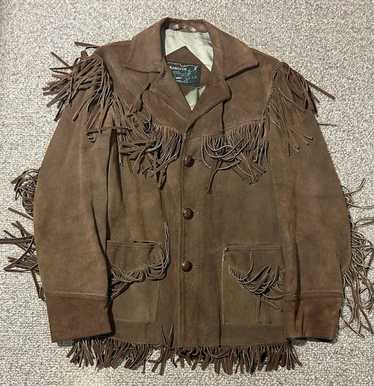 〈 SCHOTT 〉western fringe suede jacket VTG 70s Schott Western Roughout Suede Leather Fringe Jacket