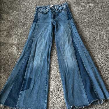 Adererror×Zara Wide Leg Jeans DISTRESSED WIDE LEG JEANS - Blue | ZARA United States
