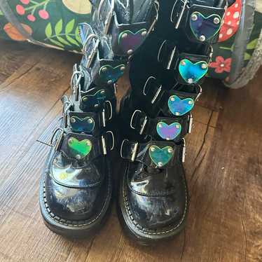 デモニア♡DEMONIA★エナメル ハート♡スタッズ★厚底 24cm Platforms – Demonia Cult