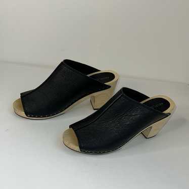 EUC Kelsi Dagger Block Heel Mules with Peep-Toe S… - image 1