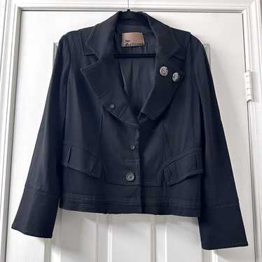 John Galliano ジャケット ブラック USA2 フリンジ フォーマル John Galliano ジャケット ブラック USA2 フリンジ フォーマル