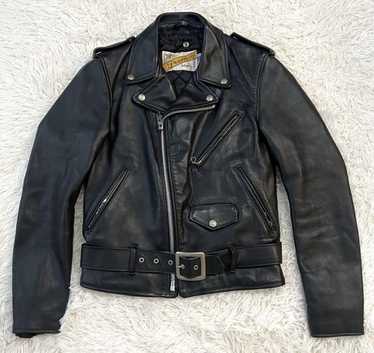 schott ライダースジャケット ダブル618 38 ブラック　美品 Schott N.Y.C ショット USA LINE 618 ステアハイド ダブル
