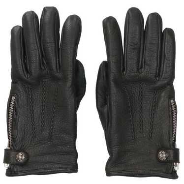 CHROME HEARTS （クロムハーツレザーグローブ ホースシューロゴボタン クロムハーツ ホースシューロゴボタン レザーグローブ size 8.5