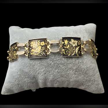 アミタ 象嵌細工 24Kゴールド& シルバー 6パネル レディースブレスレット Amita japanese damascene bracelet - Gem