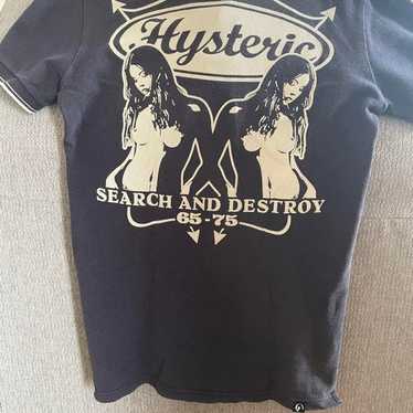 トップス HYSTERIC GLAMOUR girs polo shirts y2k 00s y2k Hysteric Glamour One Point Polo Shirt Black Heisei Girl