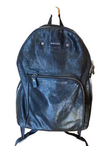 バッグ Rare Diesel 00s Logo Design Backpack RARE Diesel 2000s Metal Logo Backpack Y2K Black Vintage