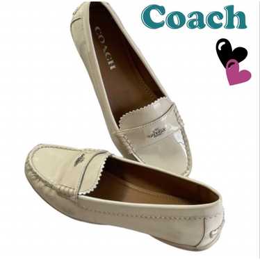 靴 COACH ODETTE 60 LTR PUMP (size 25cm/ 8C) Women's COACH Odette Solid Metallic Gray Leather Driver