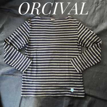 トップス ORCIVAL / border cut and sew Orcival Border Cut & Sew Beige White Size 2 Used Cotton Top