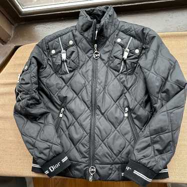Dior パファージャケット ブラック Dior Mens Oblique Logo Down Puffer Jacket Large IT 50 Black