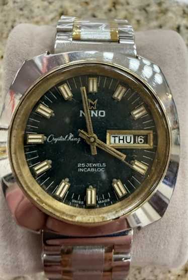 スイス製「NINO」21石自動巻腕時計 AUTHENTIC NINO CRYSTAL AUTOMATIC 21 JEWELS SWISS MENS BLUE