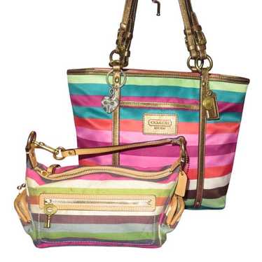 バッグ Coach Legacy Stripe Kisslock Pouch Coach Vintage Satin Legacy Stripe Kisslock Pouch | eBay