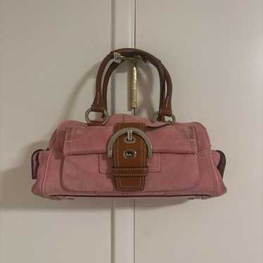 バッグ COACH Handbag Suede Soho Tanrokku pink NWT Coach True Pink Suede Soho Flap Bag | eBay