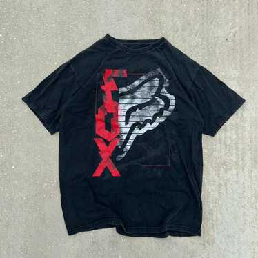 00s y2k FOX レーシング Tシャツ ピチT archive Vintage Y2K Fox Racing Adult T Shirt L Large Mens Blue Black