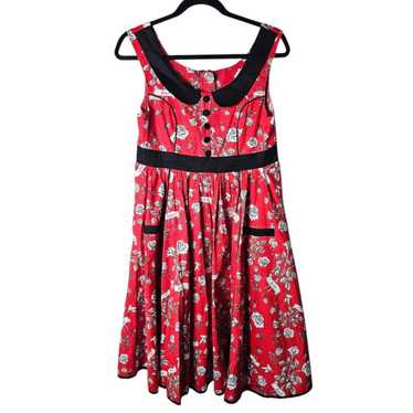 Hell Bunny 50’s 赤黒セーラーワンピース(L)used美品未使用近 Hell Bunny Miss Muffet Black Orange Spider 50s Pinup Skirt