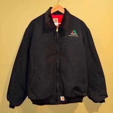 ‼Carhartt ジャケット サンタフェ デトロイト J13 Black Carhartt J13BLK Duck Santa Fe Quilt Flannel Lined Black Jacket