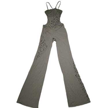 Vintage Women's Palazzo Jumpsuit - Grey/Black - XS