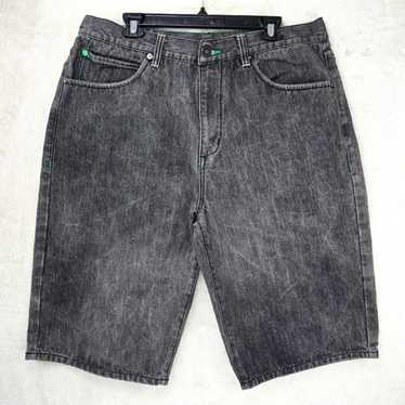 パンツ 00s SEANJOHN BAGGY DENIM SHORTS BLACK 00s Y2K Sean John Baggy Contrast Stitch Black Denim Shorts