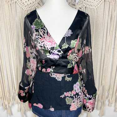 Vintage Women's Blouse - Black/Multi - L – y2k bla