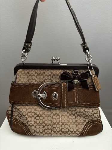 バッグ OLD COACH Soho brown Leather Handbag Coach brown suede soho - Gem