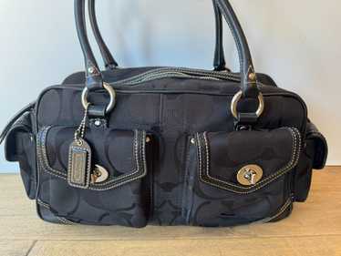 バッグ Vintage Coach Gallery Pocket Satchel Bag Coach Monogram Signature C Gallery Pocket Tote Satchel