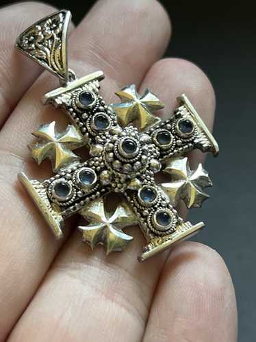 Rare antique silver cross - Gem