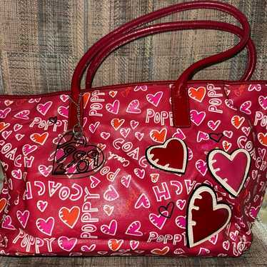 バッグ Coach 00s Poppy Heart Logo 2Way Bag Coach heart poppy tote - Gem