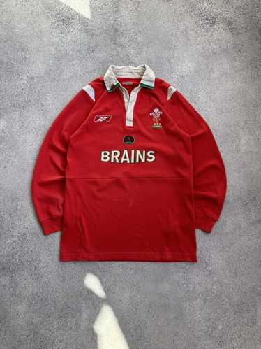 ビンテージ◇ラガーシャツ　Wales Rugby WRU リーボック　赤　レッド Vintage Wales Rugby Shirt Mens Small Red Reebok Home Brains