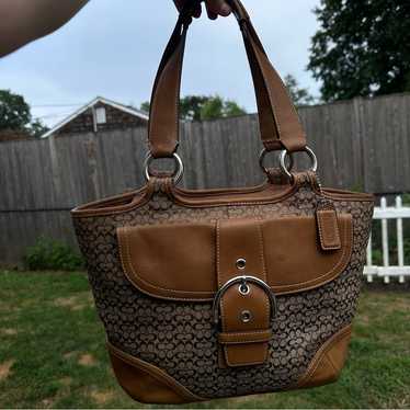 バッグ OLD COACH Soho brown Leather Handbag Coach | Bags | Vintage Coach Soho Pleated Brown Leather