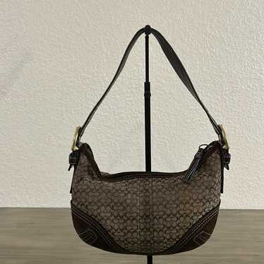 COACH シグネチャー ワンショルダーバッグ 6351　Y2K　ホーボー Vintage Y2K Coach 6351 Small White Signature Hobo Bag Small