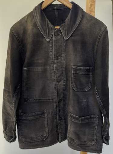 ジャケット・アウター SPECIAL 1930S BLACK MOLESKIN JACKET 1930s Vintage French Moleskin Jacket Black ヴィンテージ