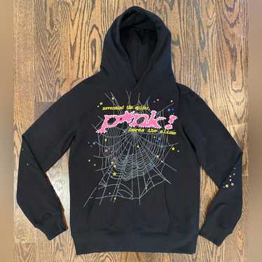 【美品】【正規品】【最終値下げ】【鑑定タグ付き】Sp5der ピンクフーディ S Sp5der Worldwide Red Angel Number 555 Hoodie Red Men's
