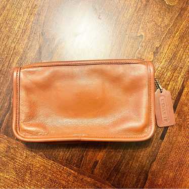 バッグ Vintage Coach Chunky Case makeup Pouch Vintage Coach New York Chunky Case Leather Makeup Kit Pouch