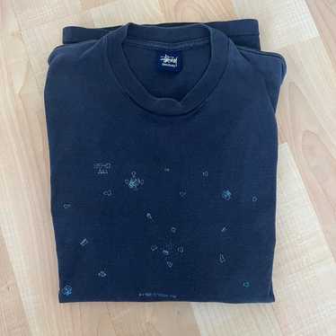 00’s old stussy prisoner border Sweat USED】80's-90's OLD STUSSY JACQUARD BORDER POCK