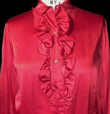 トップス vintage yves saint laurent red blouse Yves Saint Laurent YSL Vintage 80's 90's Rare Red Shirt