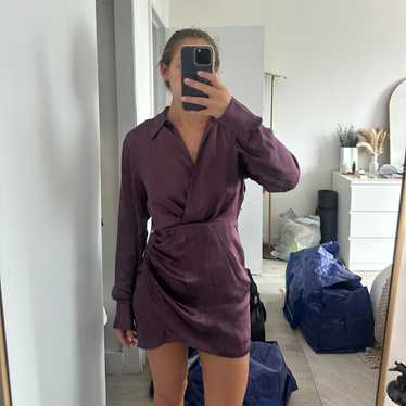Zara- satin purple long - Gem