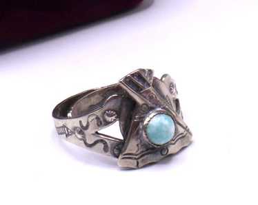 Vintage adjustable sterling silver turquoise nativ