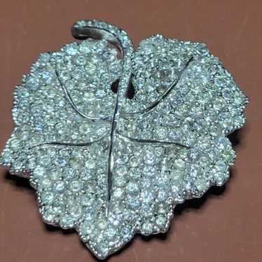 Ciner シルバーオーキッドブローチ Vintage ciner brooch pin - Gem