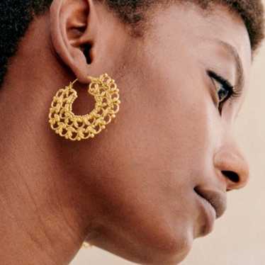 Sézane Tia Hoop Earring Tao Hoops - Natural - Raffia - Sézane