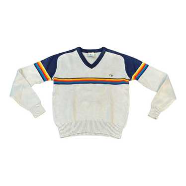 デザイン◎ 90's ocean pacific open collar Vintage 90's OP Ocean Pacific Surfing Red Sweatshirt Medium