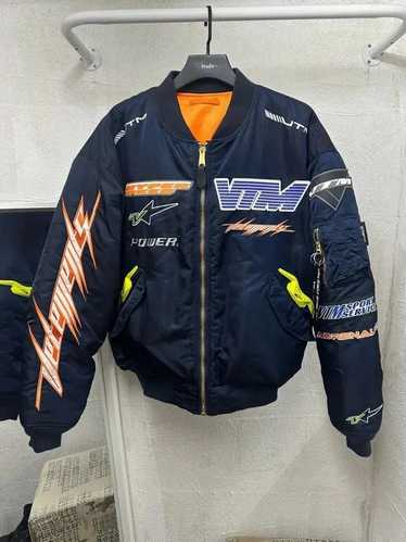 Mサイズ Vetements alpha bomber jacket MA-1 Vetements x Alpha Industries Racing Bomber Jacket Black SIZE