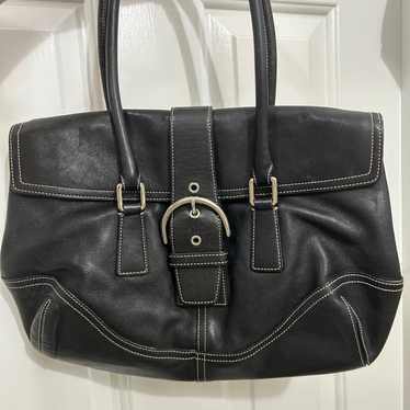 バッグ Coach y2k Soho Black Leather Handbag Coach 9248 MEDIUM Vintage Soho Y2K Black Leather Shoulder