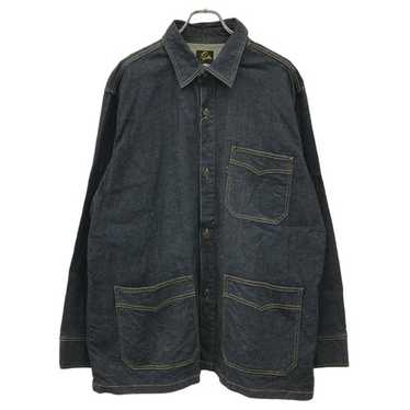 【NEEDLES】Short Coverall 7oz Denim 03501-HJS - 12oz Harinuki Jacquard Stripe Selvedge Coverall