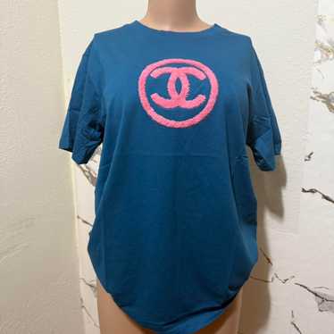 ヴィンテージCHANEL Tシャツ CCロゴ CHANEL Vintage 04P CC Mark Logo Knit T-shirt Top #42 Pink