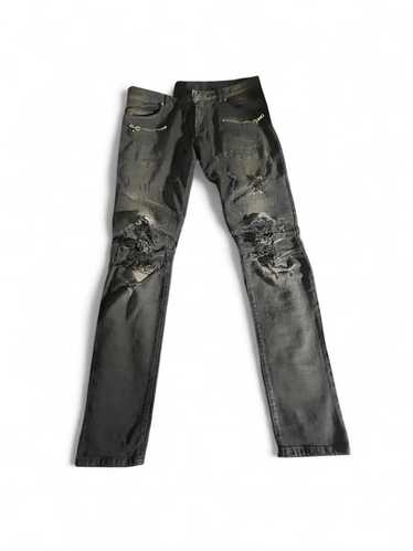 【関税込み】balmain Destroyed jeans Balmain Men's Destroyed Slim-Fit Moto Jeans | Neiman Marcus