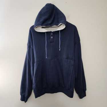 80s Double Face hoodie ナス紺 フェード IDEAL 片爪 Vintage double face hoodie - Gem
